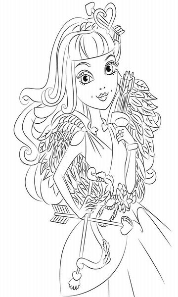 kolorowanka Ever After High C.A. Cupid malowanka do wydruku dla dziewczynek, do pokolorowania kredkami, obrazek nr 2